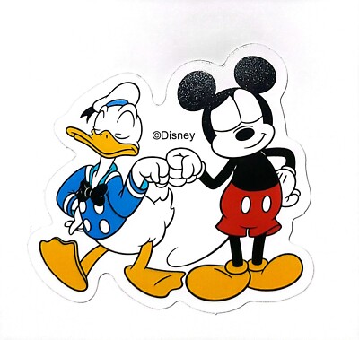 Disney MICKEY MOUSE and DONALD DUCK Anime Cartoon Water Resistant Sticker 