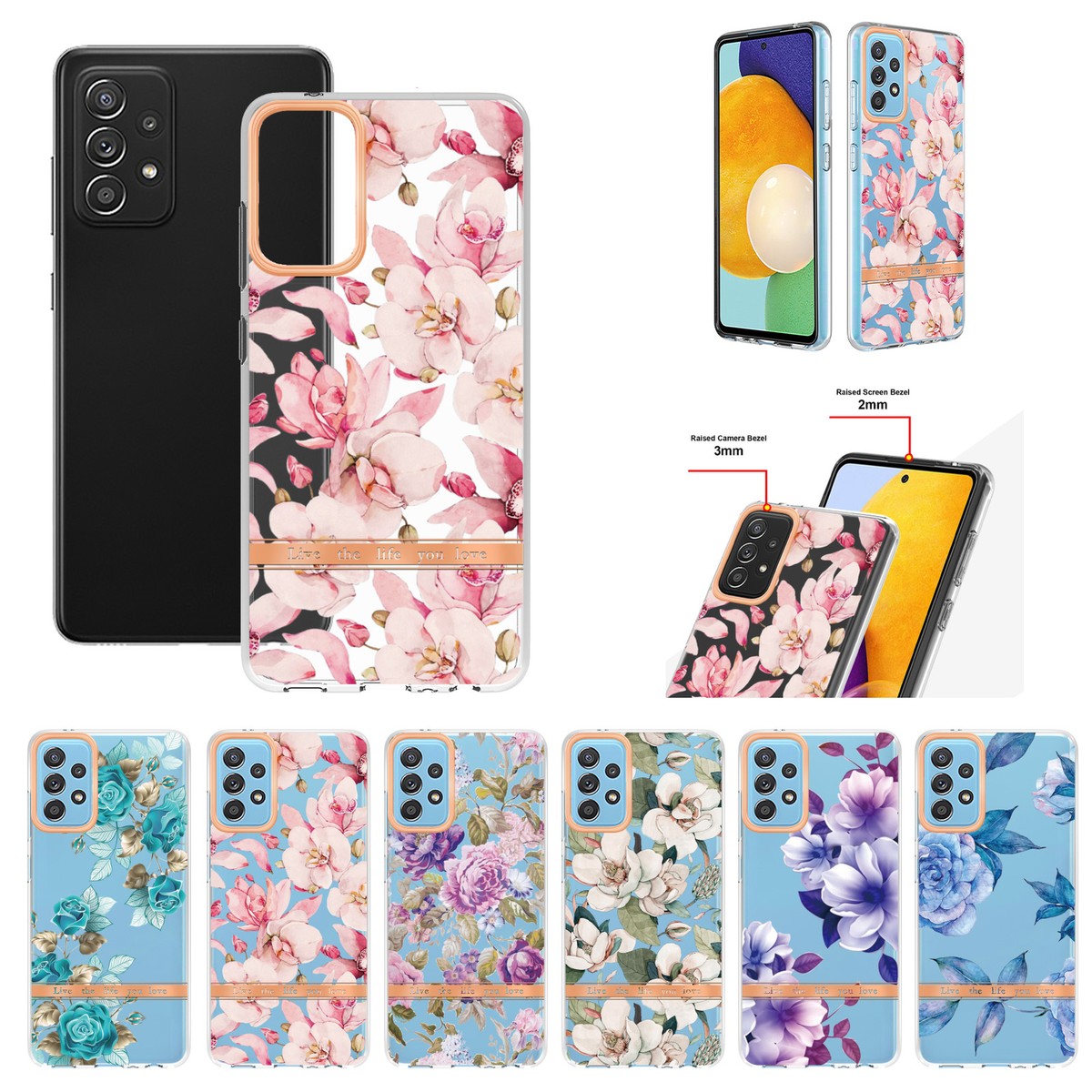 For Samsung Galaxy A52 5G Flower And Grass Series Exquisite Phone Case Cover