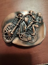 Vintage Bikers on Motorcycle Belt Buckle