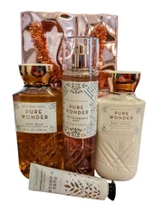Bath and Body Works PURE WONDER 4 Pieces Body Lotion Shower Gel Fragrance Mist