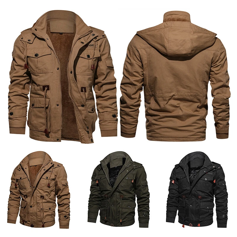 Tactical Men's Military Cargo Jacket Cotton Coat Army Winter Work Coat  Jacket | eBay