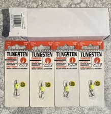 4 Packs VMC Tungsten Chandelier Ice Fishing Jig 1/16 OZ Glow Chartreuse