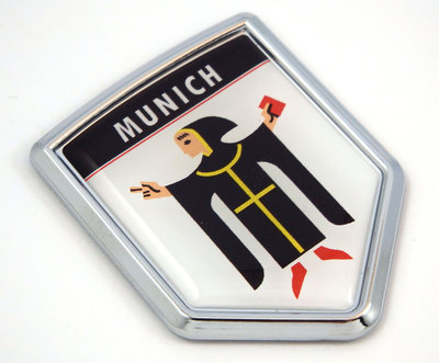 Munich Flag Car Chrome Emblem Sticker German city Deutschland