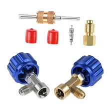 4 PCS R134a Can Tap Kit, Self Sealing & Puncture Can Taps with Tank Blue
