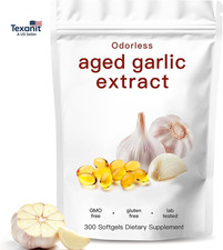 Aged Garlic Extract-300 Count Odorless Organic Garlic Capsules Supplement for He