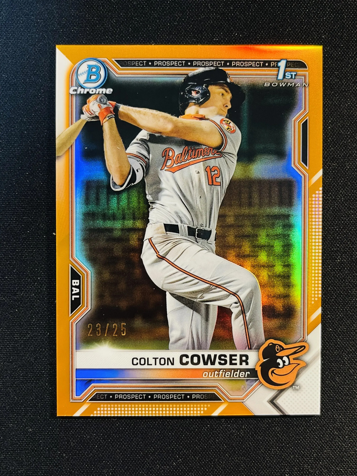 2021 Topps Bowman Chrome Draft Colton Cowser #BDC-166 Orange REF 23/25 1st -FV56