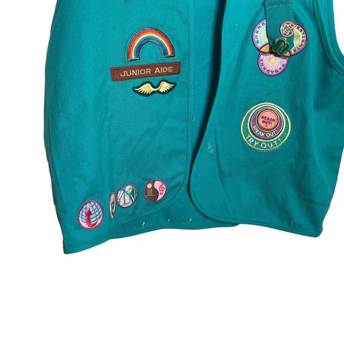 Pfadfinder Weste türkis Einheitsgröße mit vielen Patches Made in USA - Bild 4 von 16