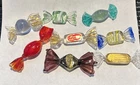 Vintage AUTHENTIC Murano Art Glass CANDY Pieces MINIATURE 1.25” Set  Of 9