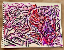 Modern Abstract Painting Graffiti Art Cubism Expressive Raw Original Psychedelic
