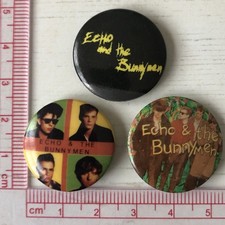 3x VTg Og Echo And The Bunnymen Band 25mm Pin Badge 1980s Punk New Wave