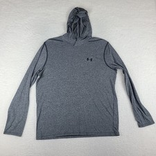 Under Armour Hoodie Mens Large Gray Loose Heatgear Threadborne Activewear