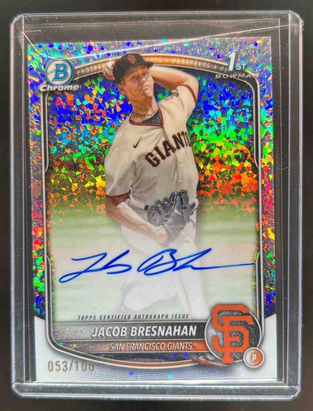 2025 Bowman Jacob Bresnahan Chrome Auto Mini-Diamond Refractor 1st #53/100