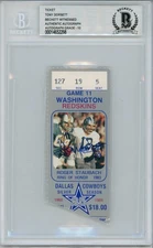 Tony Dorsett Signed Dallas Cowboys 12/9/84 Full Ticket Stub Slab Beckett 39454
