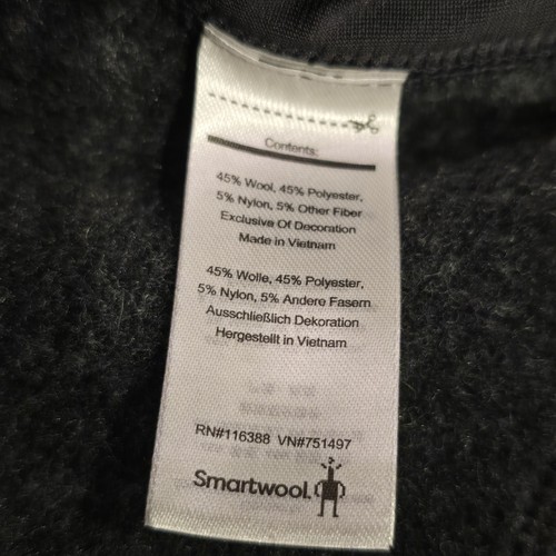 Smartwool Hudson Trail Fleece Vest Mens Medium Gray Full Zip Wool Blend Outdoor - Picture 6 of 8