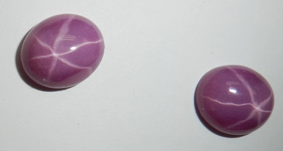 Opaque Star Ruby Oval 12x10 mm Cabochon 6 Rayed Lab-created Stone 3 pieces Lot - Image 3 of 4