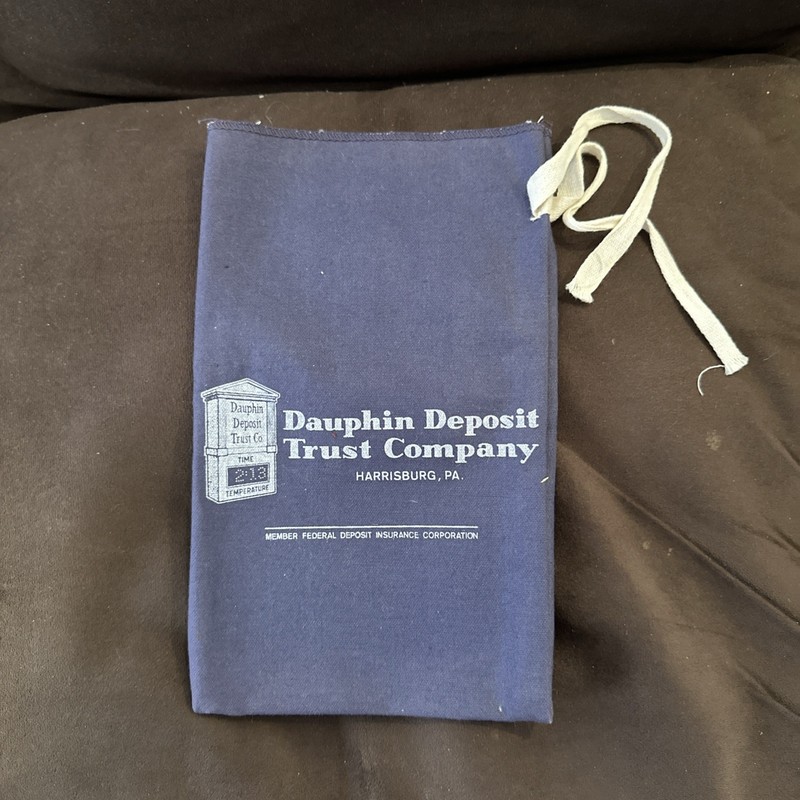  Money Bank Bag Dauphin Deposit Trust Company Trust Company Harrisburg Pa