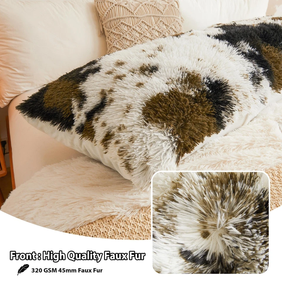 Funda de almohada corporal de piel sintética mullida con estampado de vaca 20"x54" con cremallera, suave de lujo... Foto 4 de 4