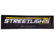 Banner STREETLIGHTS 2500x620mm schwarz mit Ösen PVC Werkstatt Hobby Roller