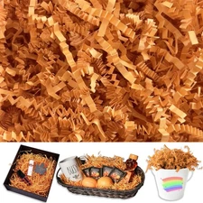 Light Orange Crinkle Cut Paper Shred Filler 2 LB Basket Filler Shredded Paper...