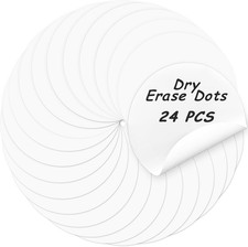 24Pcs White Dry Erase Dots Circles,11" Removable Dry Erase Circles Wall Spots fo