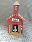 Vintage wooden school house & teacher 1987 animated music box plays School Days — photo 7