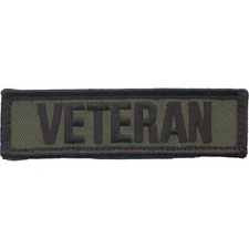 Veteran Back Panel Strip 3.75" X 1" 2 Piece OD Green Hook and Loop Patch