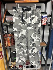 Vintage 90s Y2K No Boundaries Gray Black Camo Camouflage Cargo Pants Size 34