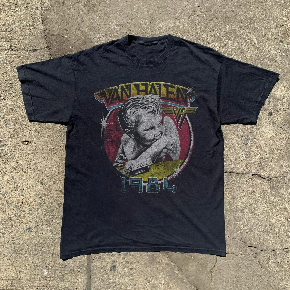 値下げ！Van Halen 1984ツアー タンクトップ ブラック Van Halen 1984 Tour 2-Sided T-Shirt - TokoPyramid