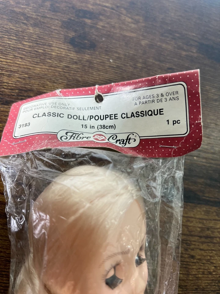 纤维工艺经典娃娃 15 英寸娃娃金发蓝眼睛全新复古工艺品 3193 — 第 4/4 张图片