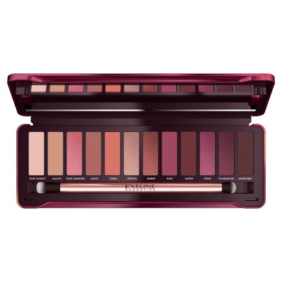 5901761998139 Eveline Cosmetics Ruby Glamour Eyeshadow Palette paleta 12 cieni d
