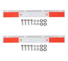 2PK 24"x3" Universal Mud Flap Hanger Plate for Semi Trucks w/ 3M Reflective Tape