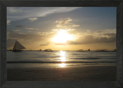 Silhouette Reflexion La gerahmtes Wandbild Poster Leinwanddruck Bild