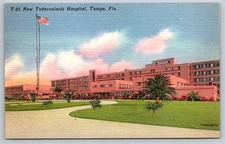 New Tuberculosis Hospital Sanatorium Tampa Florida Vintage FL Postcard Linen UNP