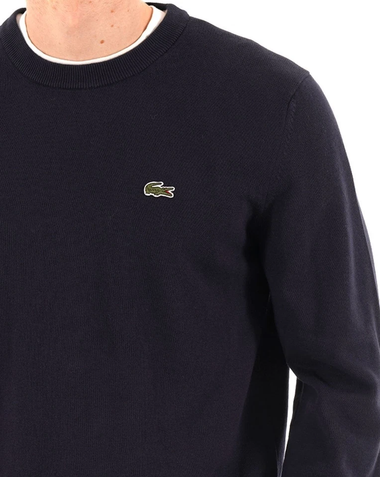 Lacoste Cotton Blend Crew Knit Navy - Image 2 of 2