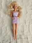 Vintage Barbie Mattel 1976 Blonde Hair Blue Eyes Twist Waist Purple Dress Doll