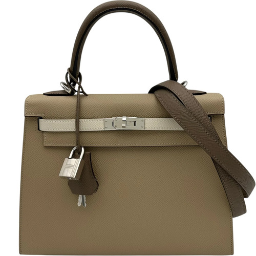 HERMES Kelly 25 Epsom Leather Shoulder Bag K Stamp #OKB147