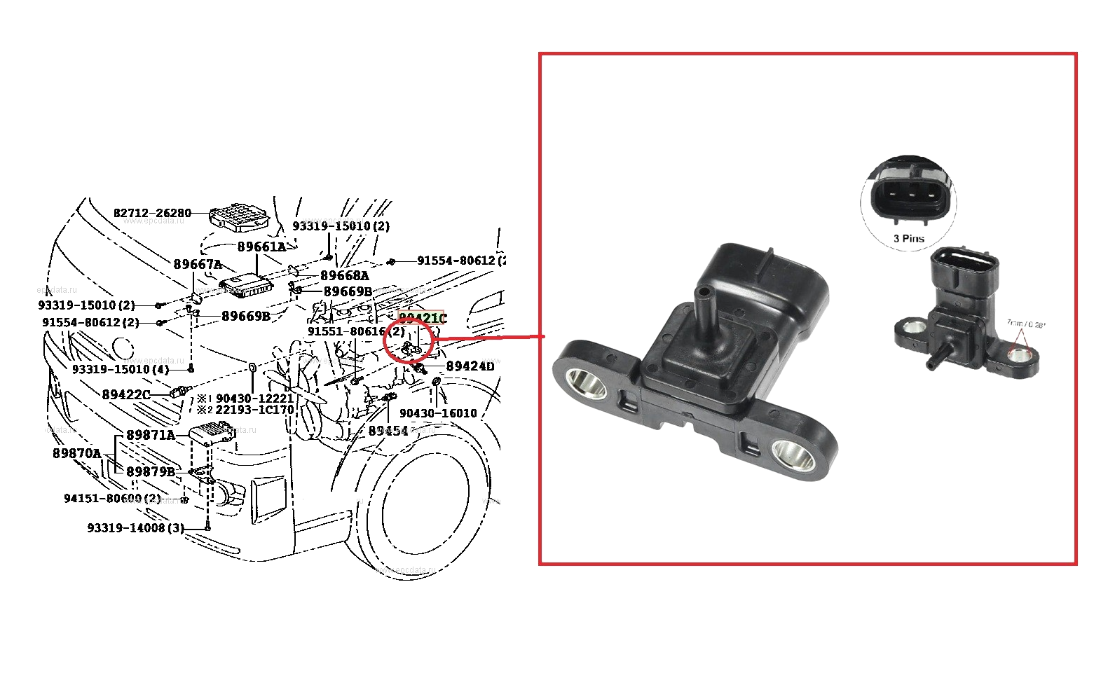 FOR LEXUS IS MK2 200D / 220D  AIR INTAKE TURBO MAP PRESSURE SENSOR (2005-2012)