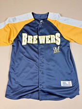 Milwaukee Brewers Dynasty Series  Baseball Jersey Size Large A4- 0094