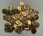 1940 TO 1949 RED BU P MINT LINCOLN CENT LOT / 61 COINS