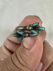 Vintage Native American Navajo Sterling Silver Turquoise Branch Ring Size 5