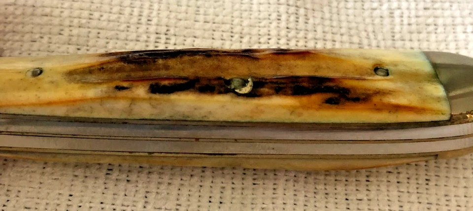 Case Blue Scroll Stag Knife 5254 SSP 3-Dot 1977 Trapper - Image 4 of 4