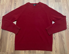 J.Crew Sweater Mens Medium Lambswool Crewneck Pullover Red Knit