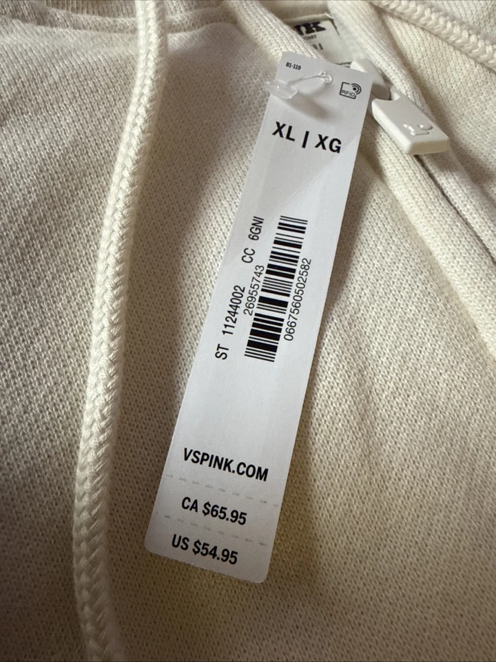 Victoria's Secret ROSA Hiedra Polar Campus Cremallera Completa Sudadera con Capucha Para Mujer Talla XL NUEVO CON ETIQUETAS Foto 2 de 4