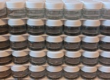 Clear Glass Sample Jars/Vials with White Screw Caps 490 Ct