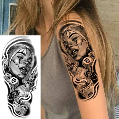 YURAN 1 Blatt Rebellische Nonne Räuber Temporäre Tattoos Wasserdicht Fake Tattoo