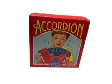 Vintage Schylling Kids Accordion Air Valve Instrument Folk Music With Orig. Box
