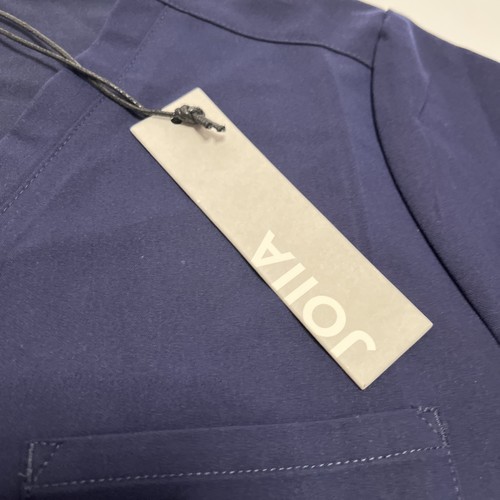 Joiia Women’s Victoria Scrub Top In Navy Size Medium 4 Pockets SILVADUR Fabric - Picture 6 of 16