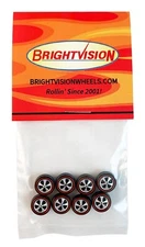 8 Brightvision Redline Wheels – 8 Small US Dull Chrome Bearing Style Wheels