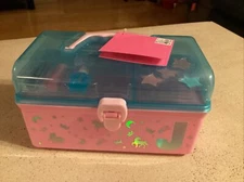 Claire's Girls  Makeup Set / Caboodle / Pink And Blue Case Monogrammed With J