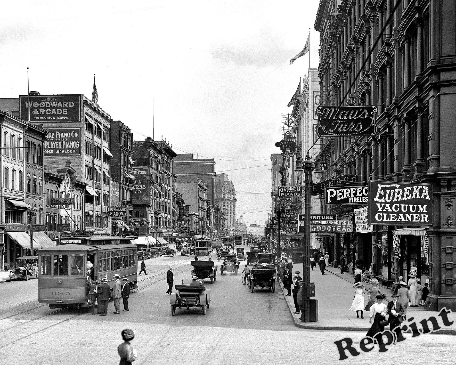Photograph Woodward Street Detroit Michigan Year 1910 8x10 eBay